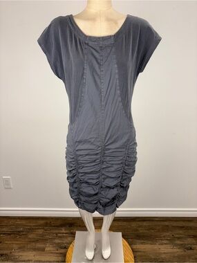 XCVI Wearables Charcoal Gray Aviana Ruched Mini Dress M